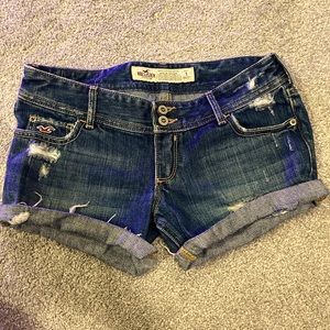 Hollister distressed denim shorts.